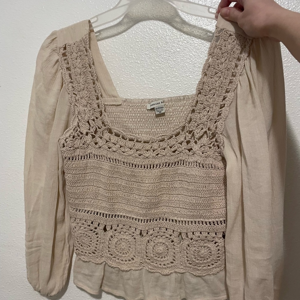 American eagle crochet top